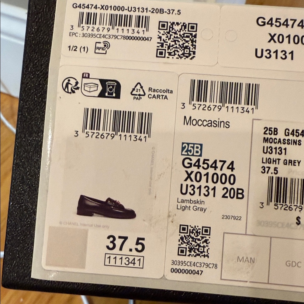 CHANEL 25B Turnlock CC Interlocking Quilted lambkin leather loafers sz 37.5 - Picture 12 of 17